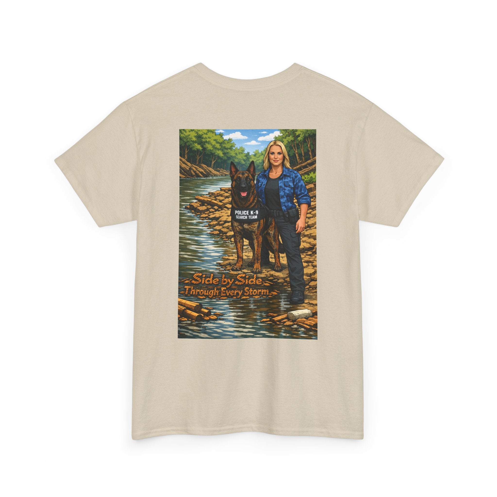 Police K9 Partner T-Shirt — "Side by Side Through Every Storm" Memorial Tee