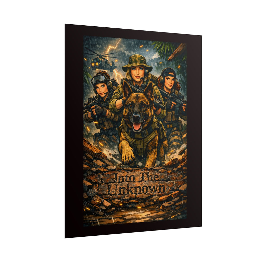 Rolled Poster — K9 Tactical Unit 'Into The Unknown' Military Dog Wall Art
