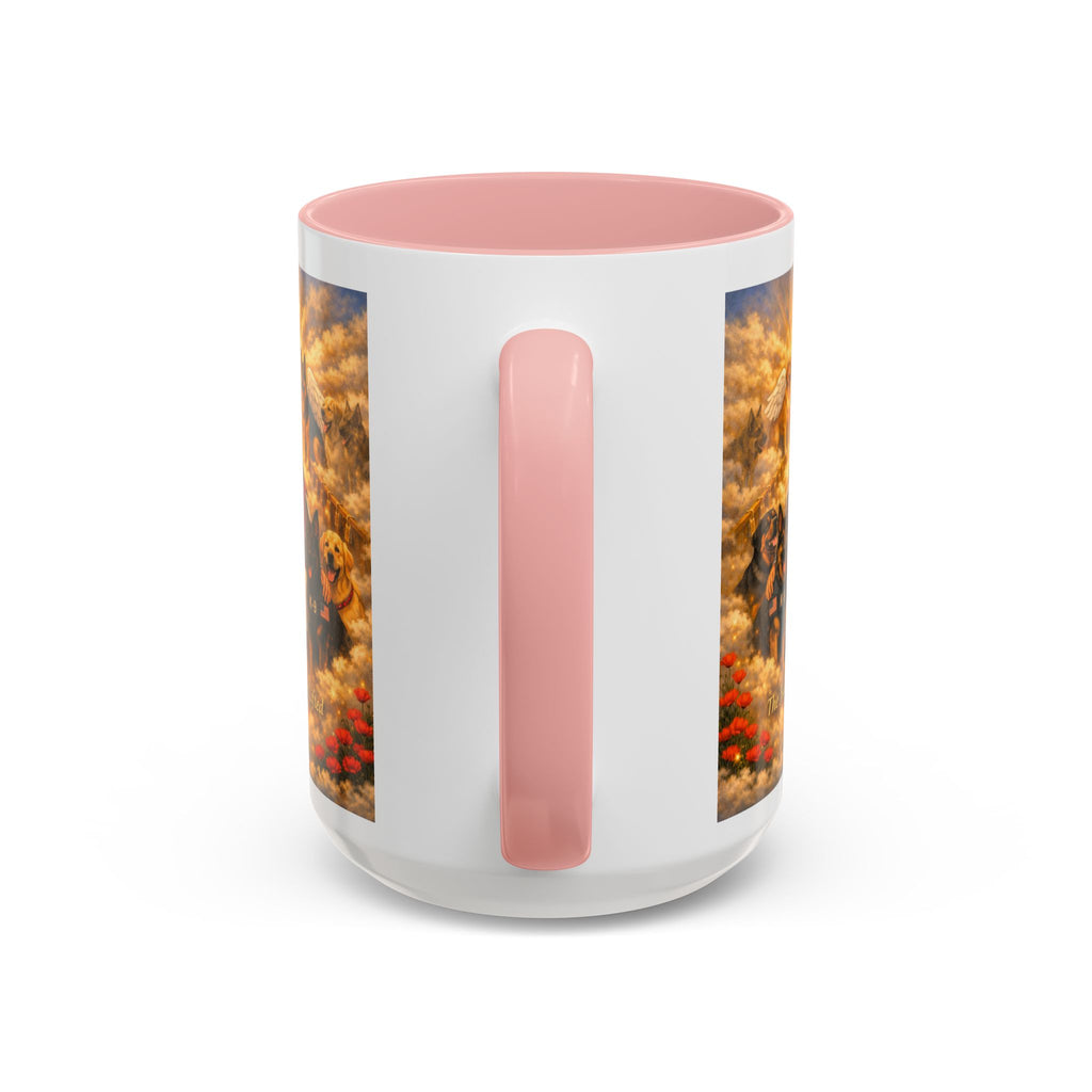 Christian Dog Memorial Coffee Mug — “The Fallen Are Lifted” Accent 11/15oz