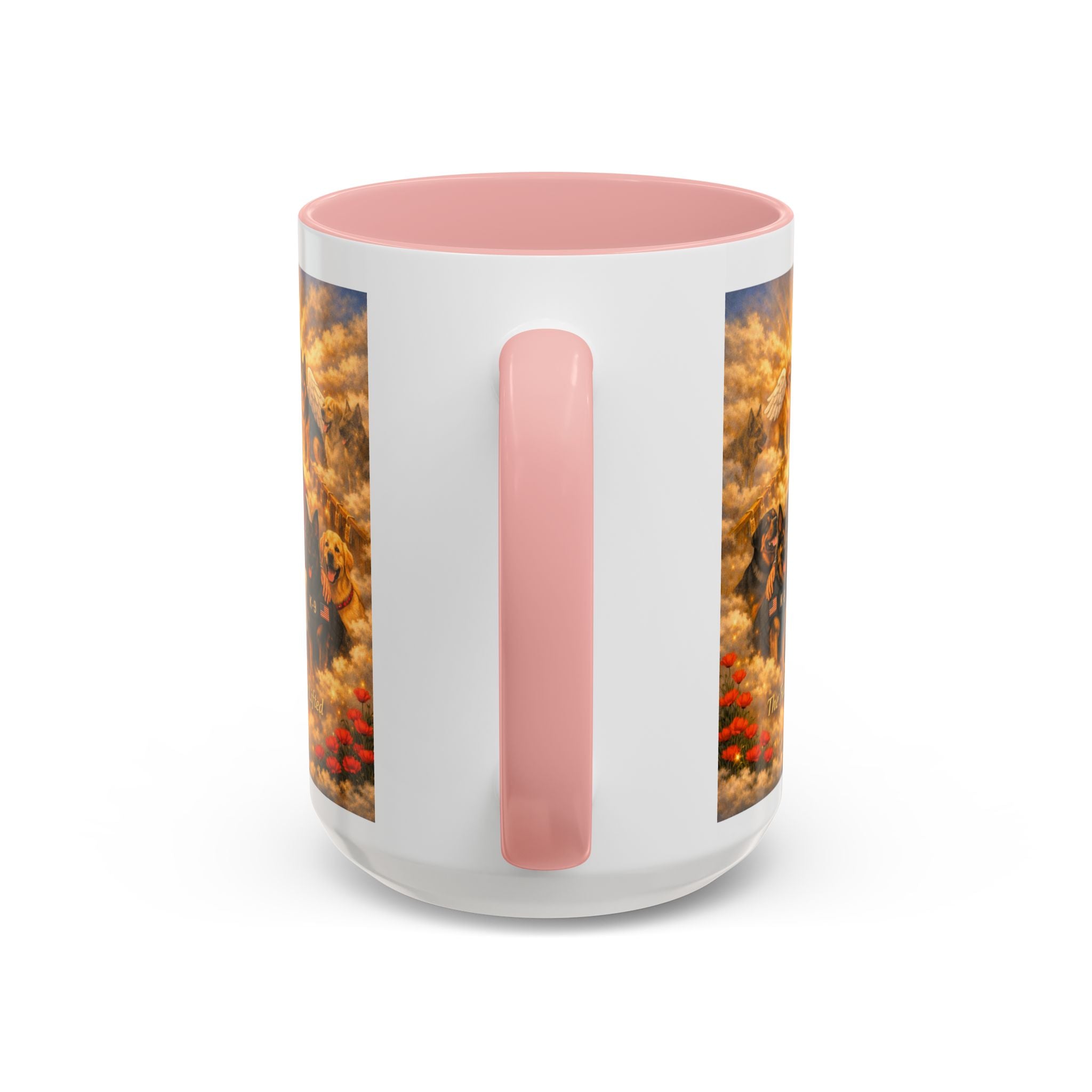 Christian Dog Memorial Coffee Mug — “The Fallen Are Lifted” Accent 11/15oz