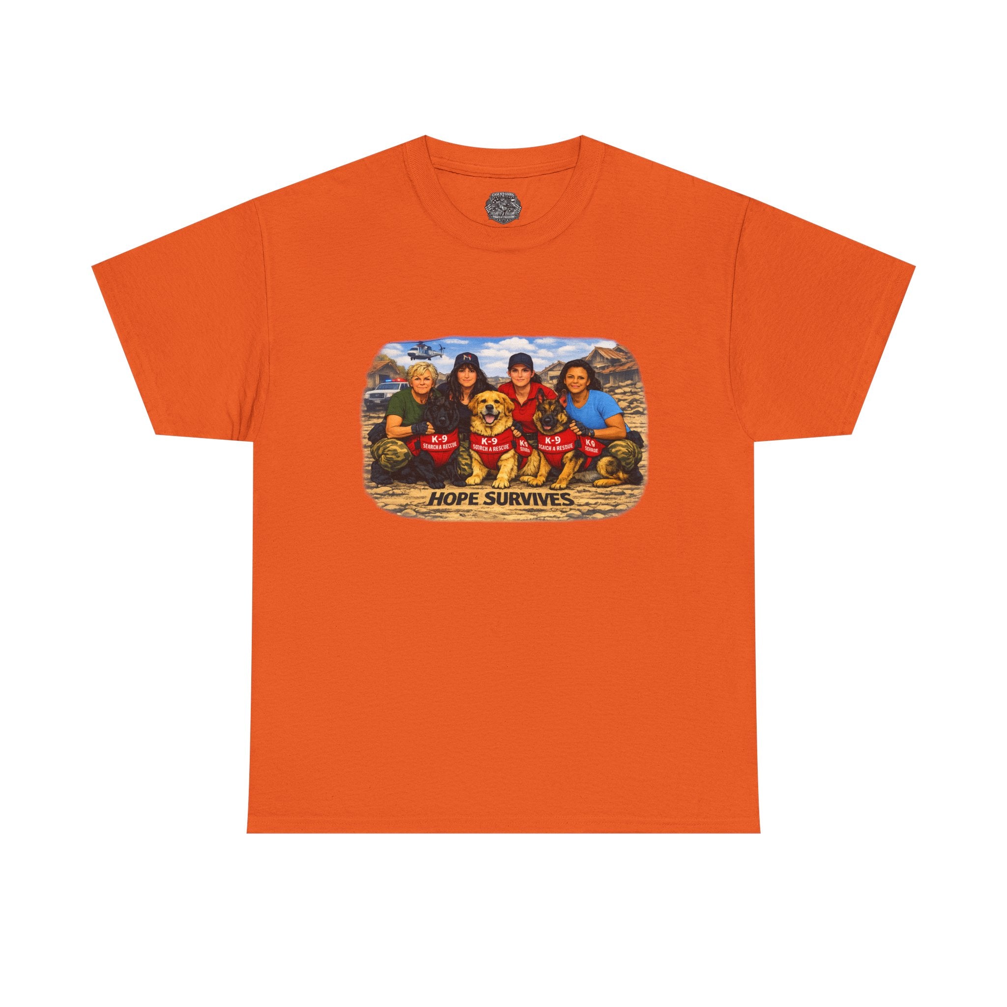 T‑Shirt — "Hope Survives" Family K-9 Rescue Scene Graphic Tee