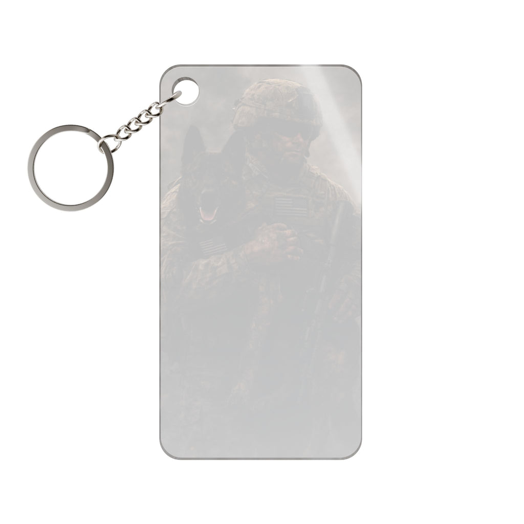 Military K9 Soldier Keychain Charm — Veteran Dog Handler Tribute